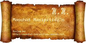 Maschat Maximilián névjegykártya